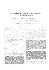An Evolutionary Algorithm for Minimizing Multimodal Functions