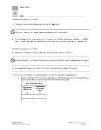Cycle Check Name Directions for Questions
