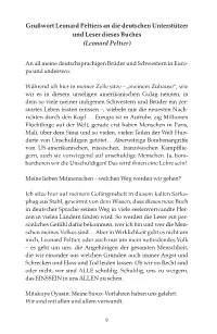 Grußwort Leonard Peltiers an Die Deutschen Unterstützer Und Leser Dieses Buches (Leonard Peltier)
