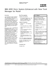 IBM 4690 Store System Enhanced with New Tivoli Manager for Retail
