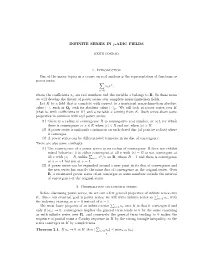 INFINITE SERIES in P-ADIC FIELDS