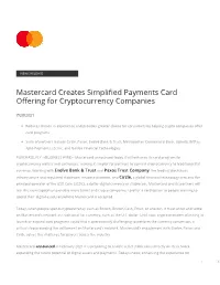Mastercard Creates Simpli Ed Payments Card O Ering For