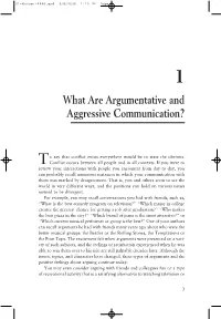 What Are Argumentative and Aggressive Communication?