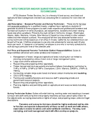 Wts Forester And/Or Surveyor Full Time And