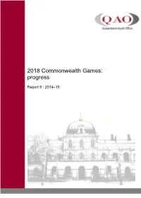 2018 Commonwealth Games Progress December 2014