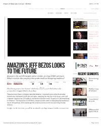 Amazon's Jeff Bezos Looks to the Future