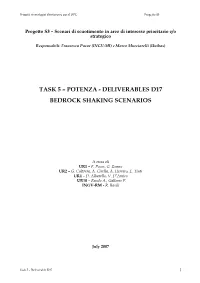 Deliverables D17 Bedrock Shaking Scenarios