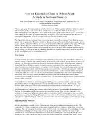 How We Learned to Cheat in Online Poker: a Study in Software Security