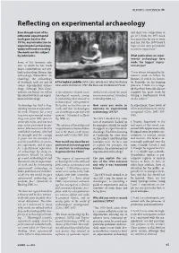 Reflecting on Experimental Archaeology: Interview