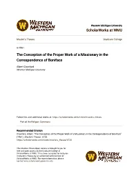 The Conception of the Proper Work of a Missionary in the Correspondence of Boniface