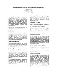 Fundamentals of Pressure and Temperature Measurement