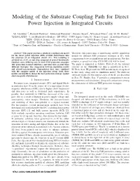 Modeling of the Substrate Coupling Path for Direct Power Injection in Integrated Circuits