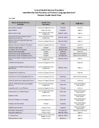 NE LHIN List of Identified and Designated Hsps Revised Sept 20 2019.Xlsx