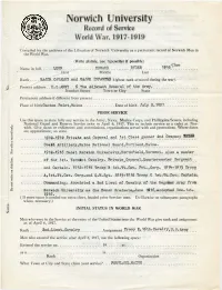 World War I Record of Service Survey for Leon E. Ryder, Signed 26