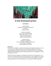 "A Mini Dreamwork Primer" by Rick Belden