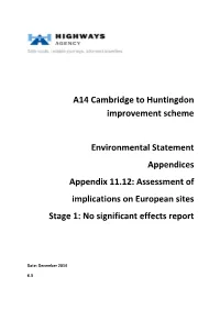 A14 Cambridge to Huntingdon Improvement Scheme