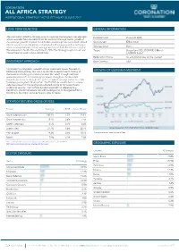 All Africa Strategy Institutional Strategy Fact Sheet As at 30 June 2017