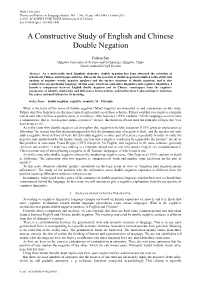 Cognitive Analysis of Double Negation