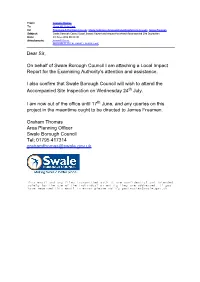 Dear Sir, on Behalf of Swale Borough Council I Am Attaching a Local