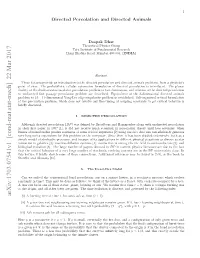Directed Percolation and Directed Animals