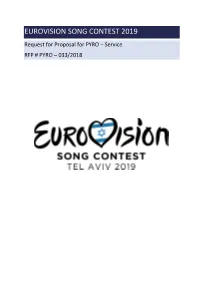 EUROVISION SONG CONTEST 2019 Request for Proposal for PYRO – Service RFP # PYRO – 033/2018