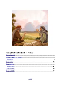 Highlights from the Book of Joshua Source Material