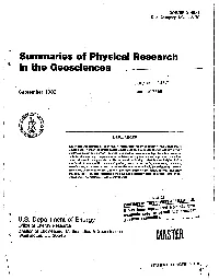 *- in the Geosciences