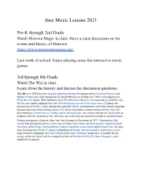 June Music Lessons 2021