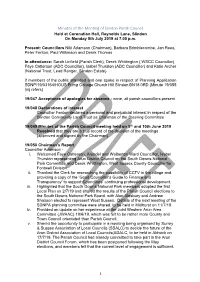Minutes of the Meeting of Slindon Parish Council Held at Coronation Hall, Reynolds Lane, Slindon on Monday 8Th July 2019 at 7.00 P.M