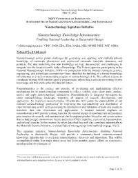 Nanotechnology Knowledge Infrastructure: Enabling National Leadership in Sustainable Design