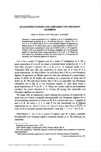 Quasi-Expectations and Amenable Von Neumann
