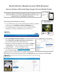 Reading E-Books in a Web Browser