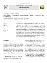 Accent Processing in Dementia