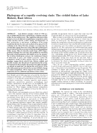 Phylogeny of a Rapidly Evolving Clade: the Cichlid Fishes of Lake Malawi