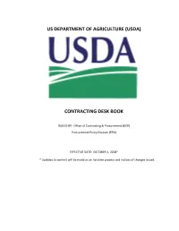 USDA CONTRACTING DESKBOOK OCTOBER 2018 V.1.20