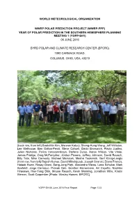 World Meteorological Organization Wwrp Polar Prediction Project (Wwrp-Ppp) Year of Polar Prediction in the Southern Hemisphere P