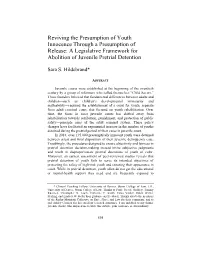 A Legislative Framework for Abolition of Juvenile Pretrial Detention