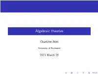 Algebraic Theories