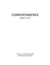 Correspondence Packet 1 of 2