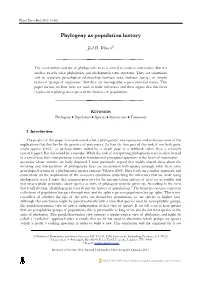 Phylogeny As Population History