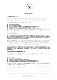 PRIVACY POLICY 1. ABOUT THIS POLICY 1.1 This Privacy Policy Explains How Burstock Collects, Uses and Shares Any Personal Informa