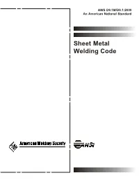 Sheet Metal Welding Code