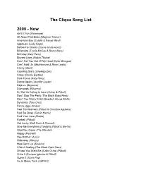 The Clique Song List 2000