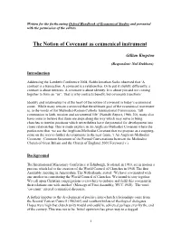 The Notion of Covenant As Ecumenical Instrument