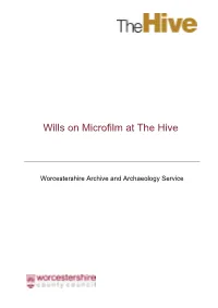 Wills on Microfilm at the Hive