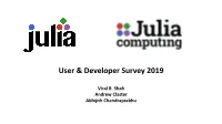 2019 Julia User & Developer Survey