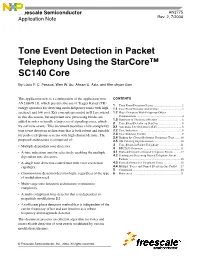 AN2775, Tone Event Detection in Packet Telephony Using The