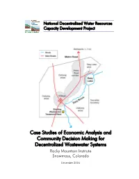Community Decision Making for Decentralized Wastewater Systems Rocky Mountain Institute Snowmass, Colorado