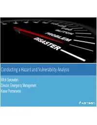 Conducting a Hazard and Vulnerability Analysis