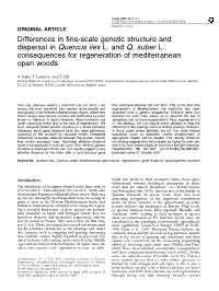 Differences in Fine-Scale Genetic Structure and Dispersal In